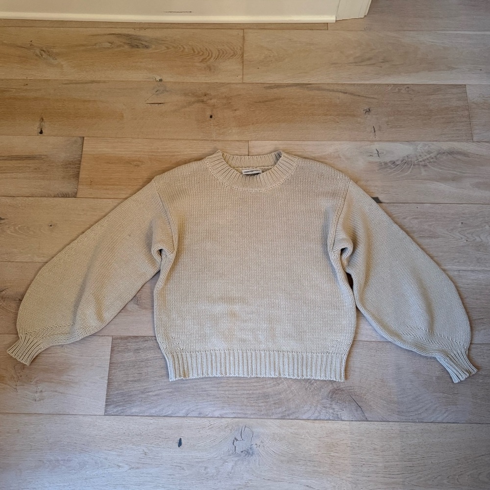 Princess Polly Harmony Balloon Sleeve Knit Sweater Beige / Size S/M - Picture 6 of 8